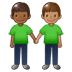 🧑🏾‍🤝‍🧑🏽 people holding hands: medium-dark skin tone, medium skin tone display on Samsung